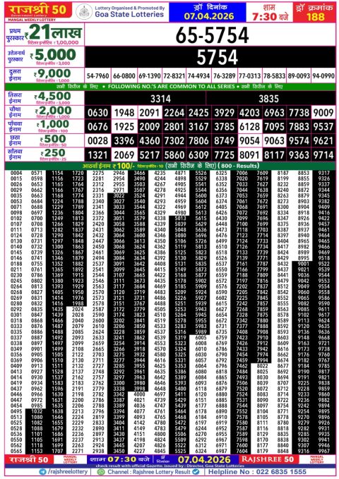 Everest Result Today Dear Lottery Chart