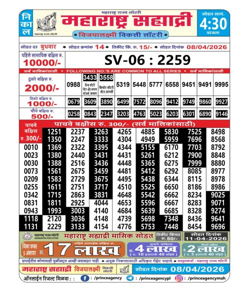 Everest Result Today Dear Lottery Chart