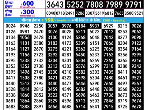 Everest Result Today Dear Lottery Chart