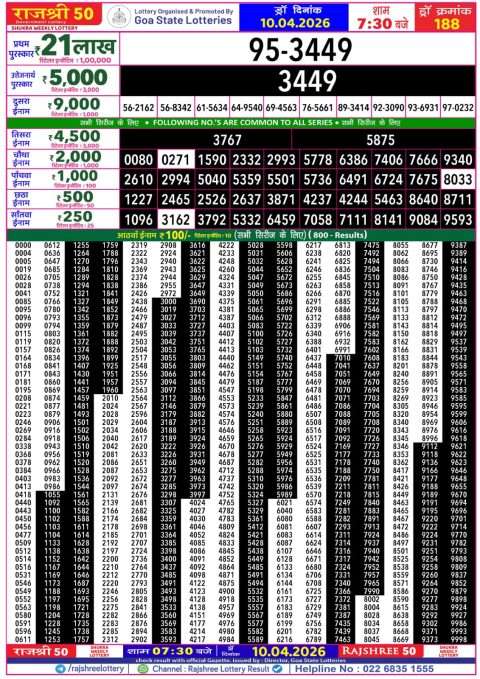 Everest Result Today Dear Lottery Chart