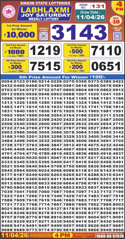Everest Result Today Dear Lottery Chart