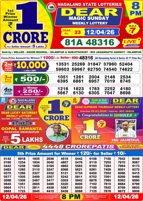 Everest Result Today Dear Lottery Chart