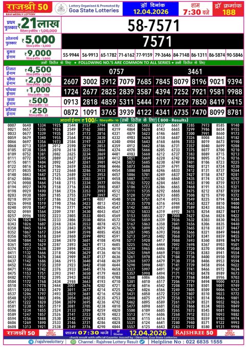Everest Result Today Dear Lottery Chart