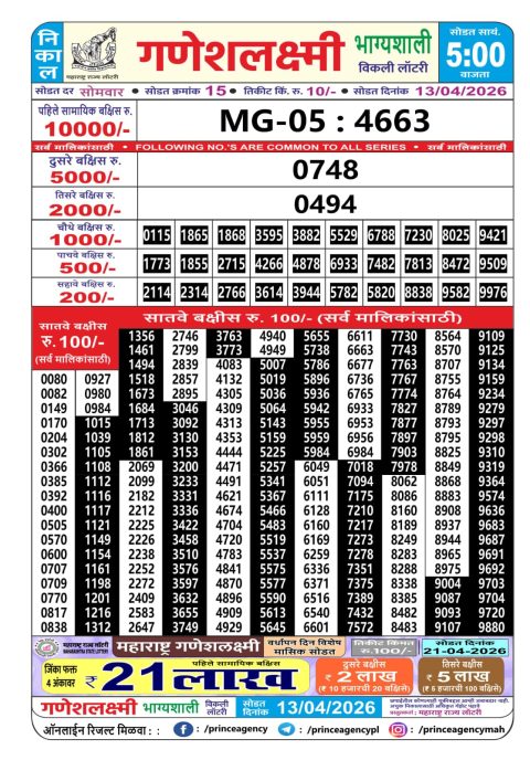 Everest Result Today Dear Lottery Chart