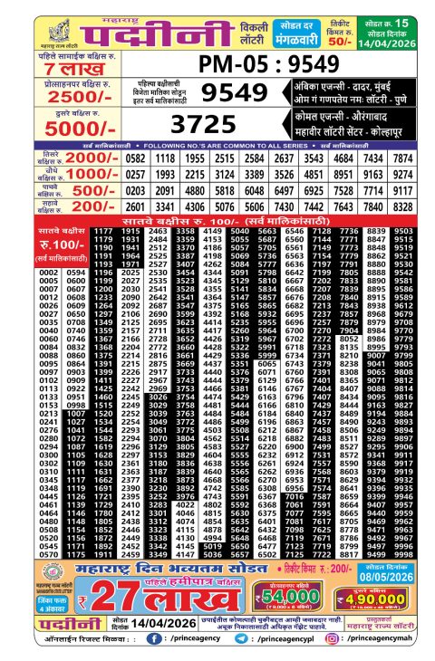 Everest Result Today Dear Lottery Chart