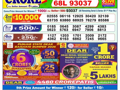 Everest Result Today Dear Lottery Chart