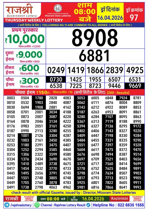 Everest Result Today Dear Lottery Chart