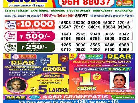 Everest Result Today Dear Lottery Chart