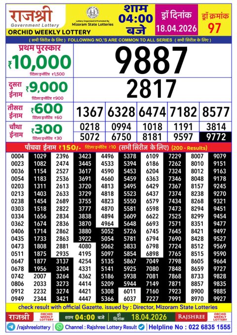 Everest Result Today Dear Lottery Chart