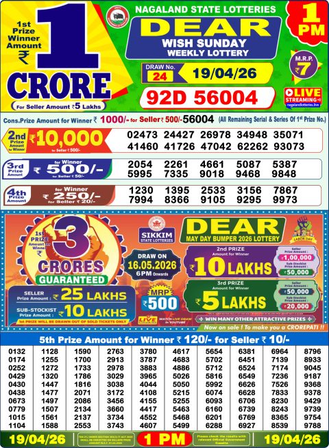 Everest Result Today Dear Lottery Chart