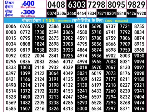 Everest Result Today Dear Lottery Chart