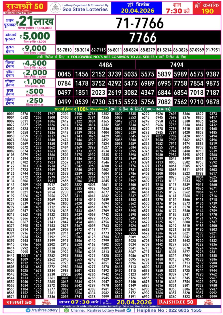 Everest Result Today Dear Lottery Chart
