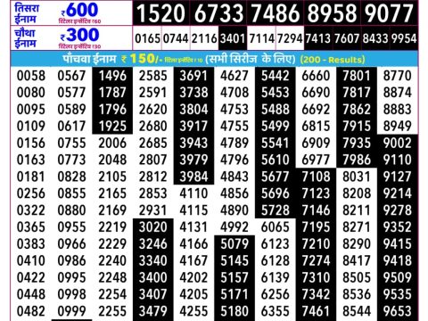 Everest Result Today Dear Lottery Chart