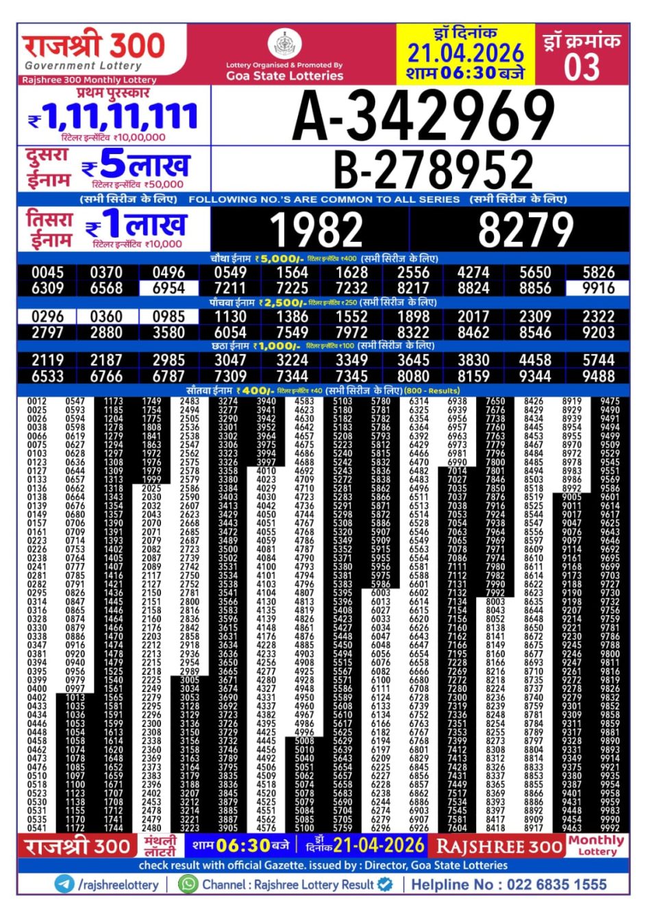 Everest Result Today Dear Lottery Chart
