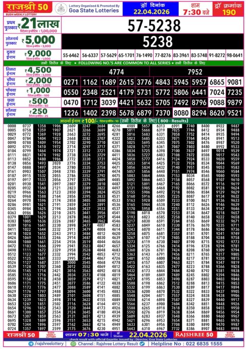 Everest Result Today Dear Lottery Chart