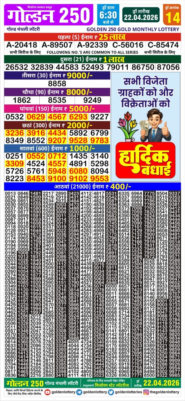 Everest Result Today Dear Lottery Chart