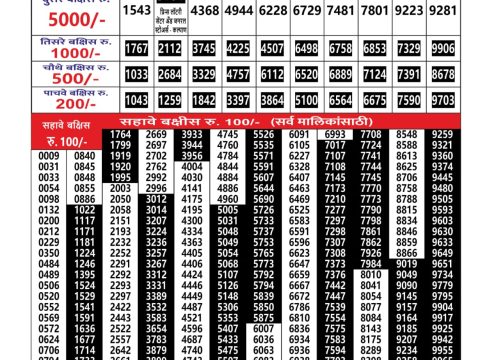 Everest Result Today Dear Lottery Chart