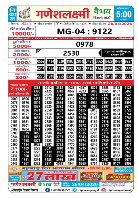 Everest Result Today Dear Lottery Chart