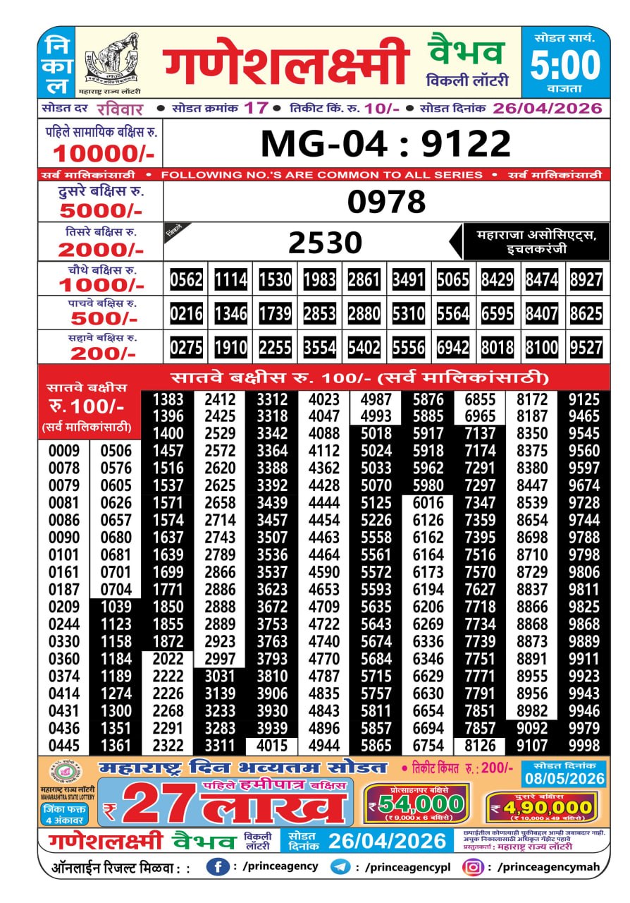 Everest Result Today Dear Lottery Chart