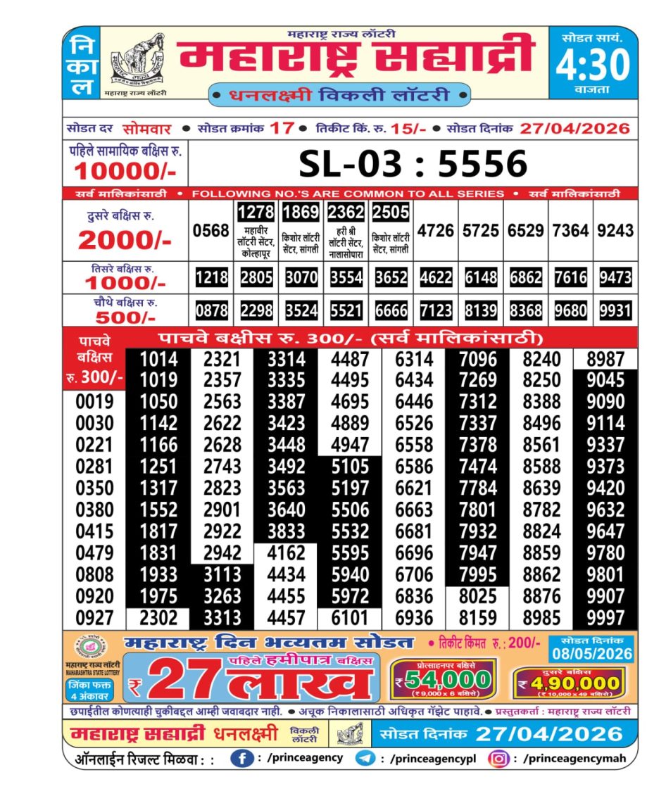Everest Result Today Dear Lottery Chart