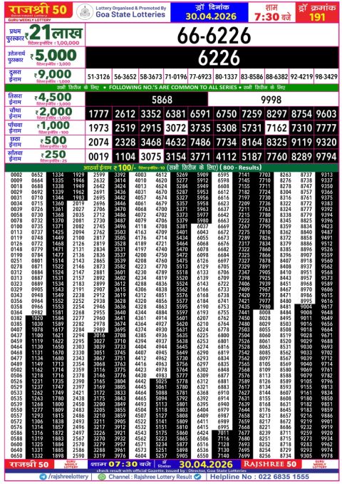 Everest Result Today Dear Lottery Chart