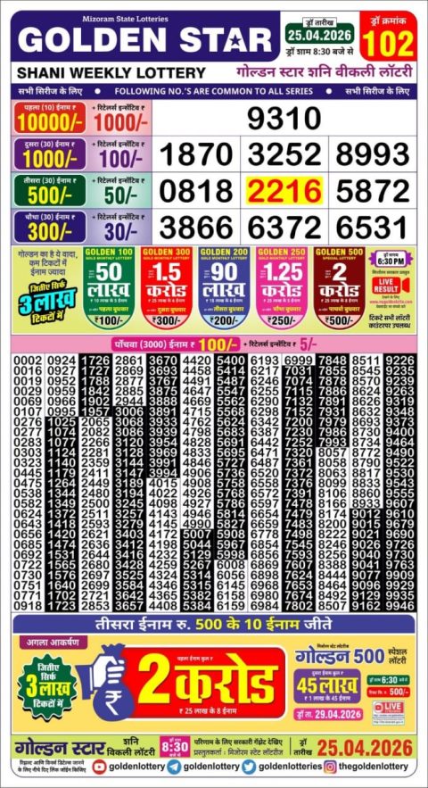Everest Result Today Dear Lottery Chart
