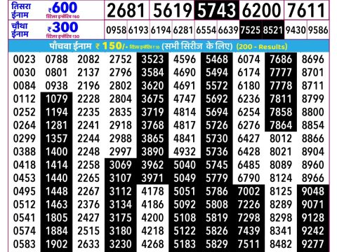 Everest Result Today Dear Lottery Chart