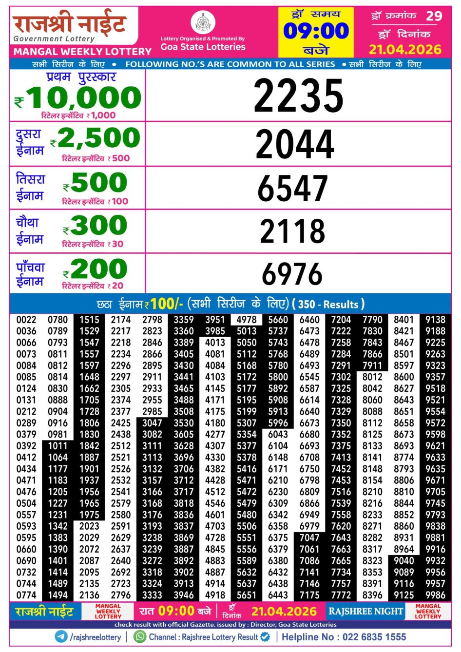 Everest Result Today Dear Lottery Chart