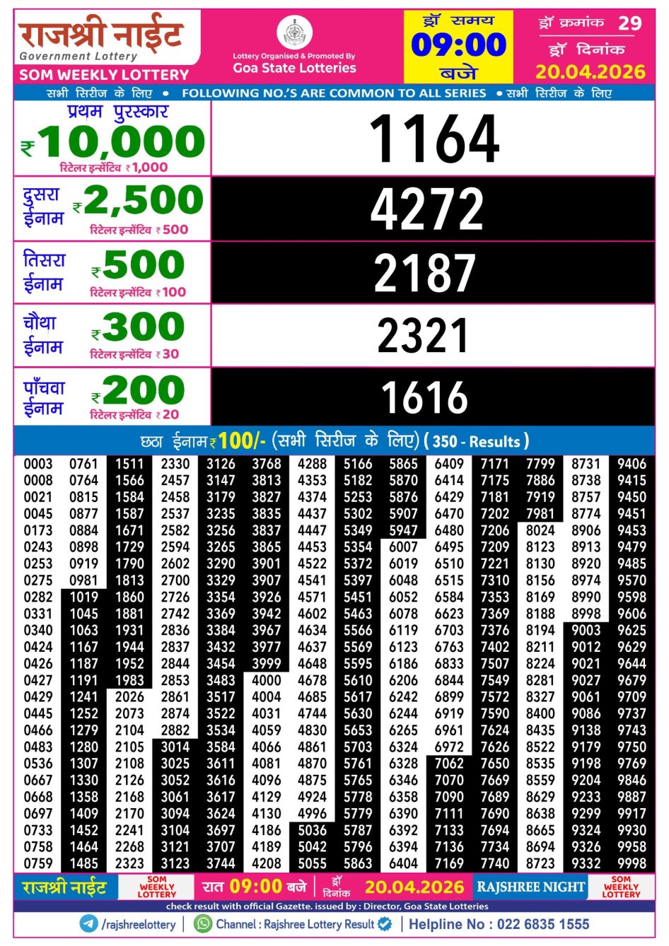 Everest Result Today Dear Lottery Chart