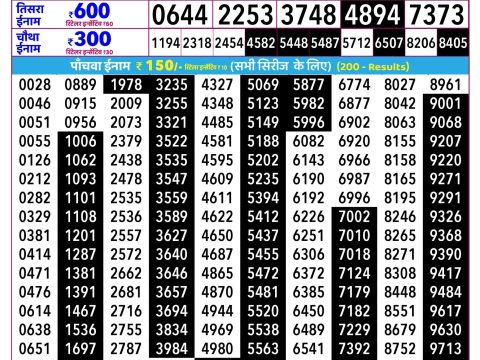 Everest Result Today Dear Lottery Chart