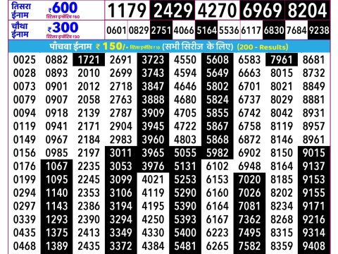 Everest Result Today Dear Lottery Chart