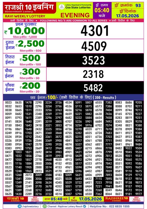 Everest Result Today Dear Lottery Chart
