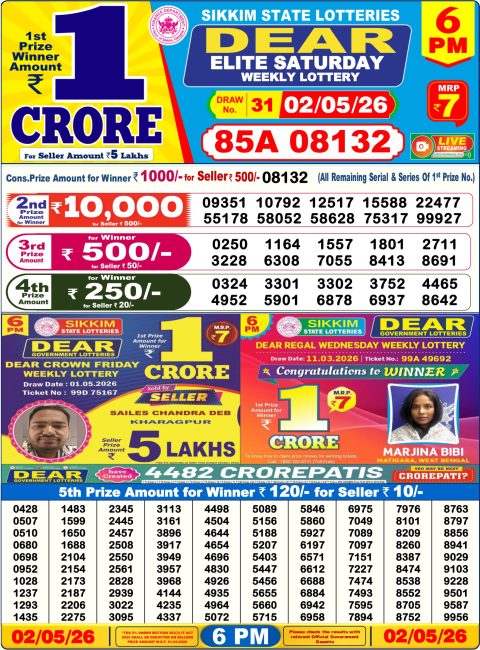Everest Result Today Dear Lottery Chart