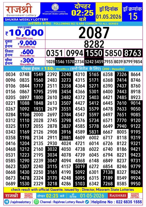 Everest Result Today Dear Lottery Chart