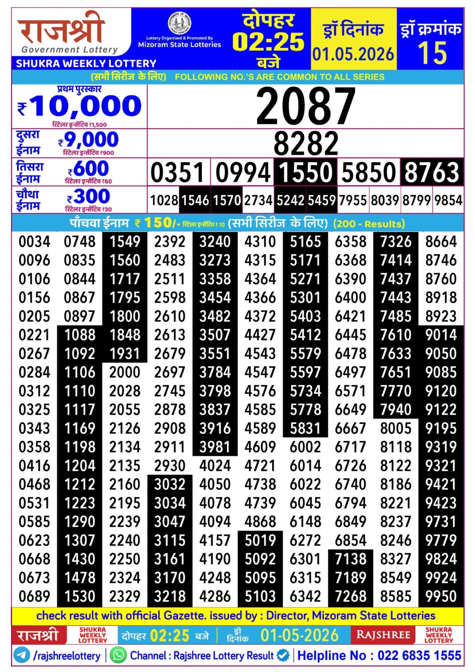Everest Result Today Dear Lottery Chart