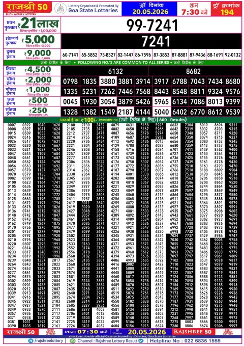 Everest Result Today Dear Lottery Chart