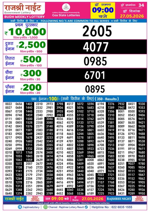 Everest Result Today Dear Lottery Chart