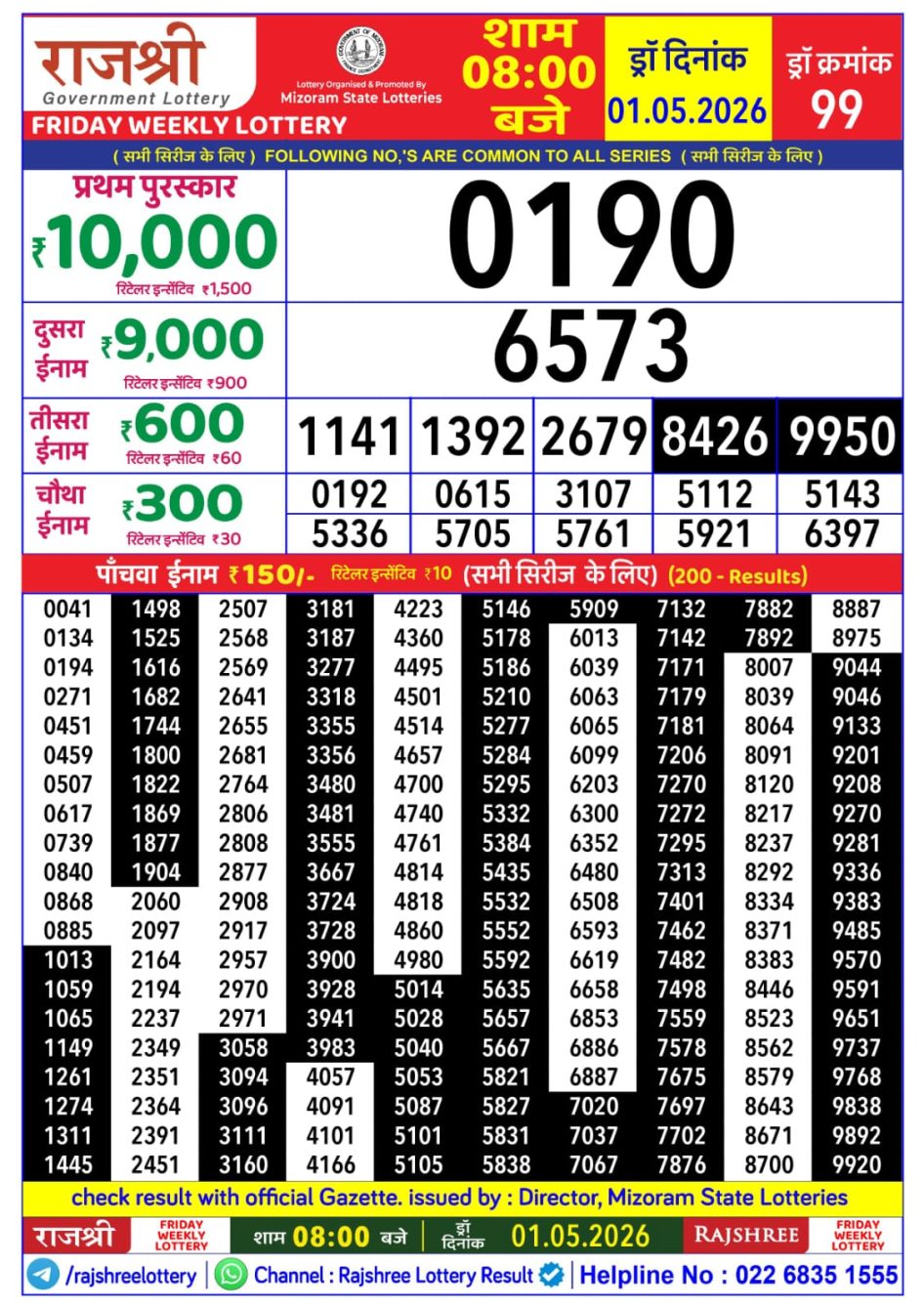 Everest Result Today Dear Lottery Chart
