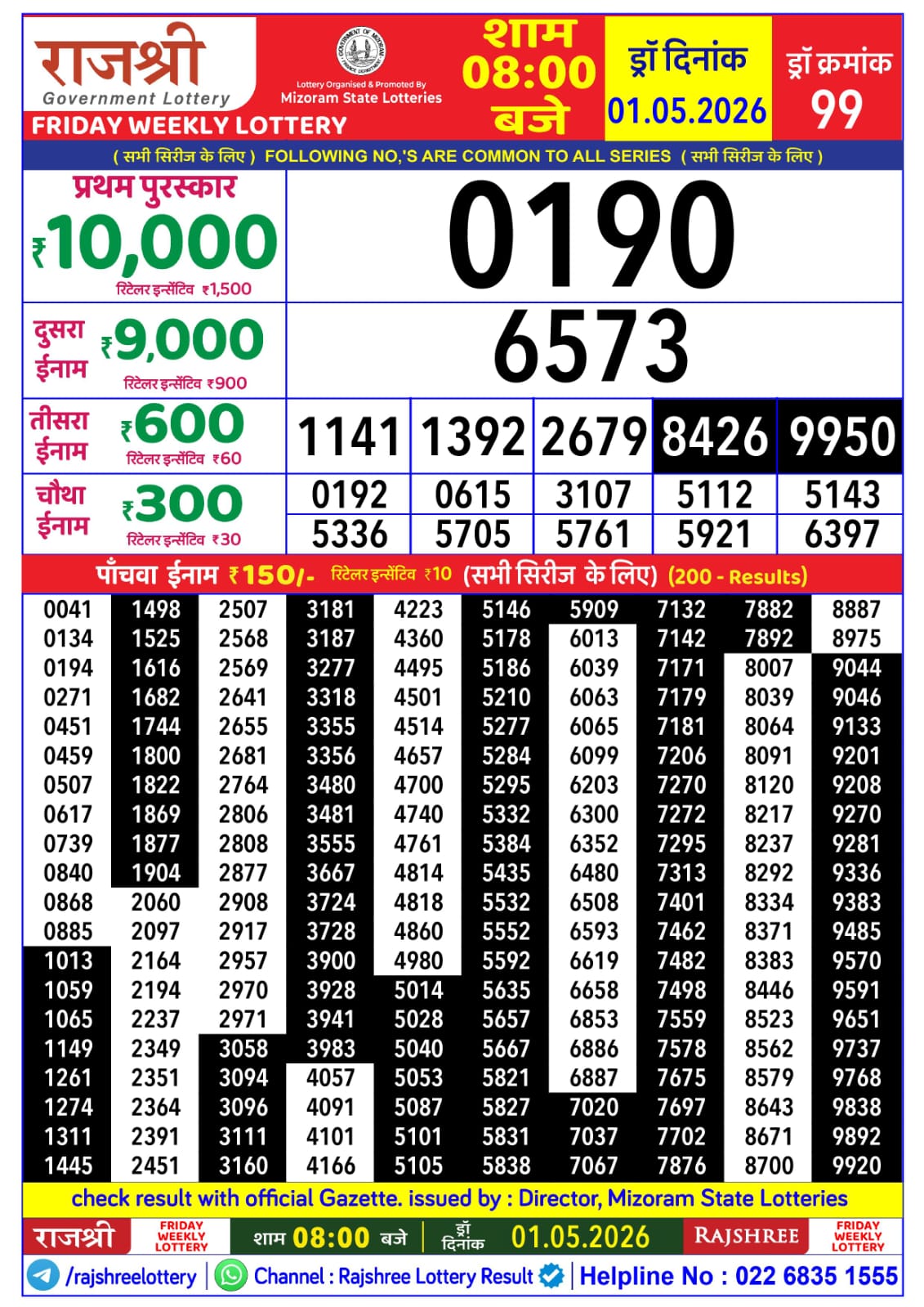 Everest Result Today Dear Lottery Chart