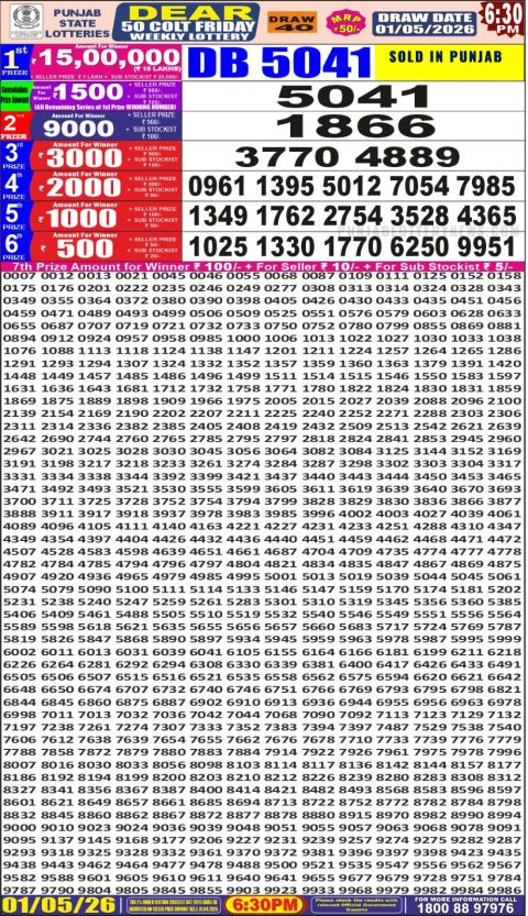 Everest Result Today Dear Lottery Chart