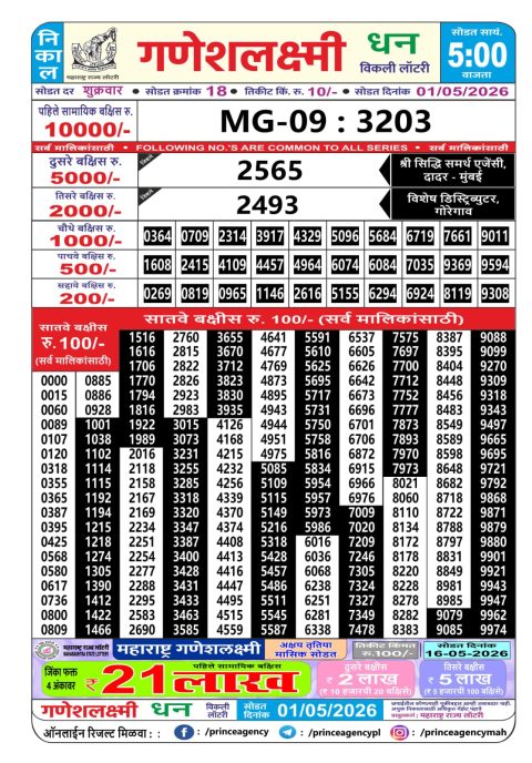 Everest Result Today Dear Lottery Chart
