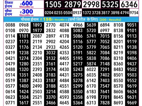 Everest Result Today Dear Lottery Chart