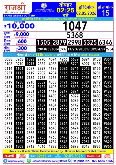 Everest Result Today Dear Lottery Chart