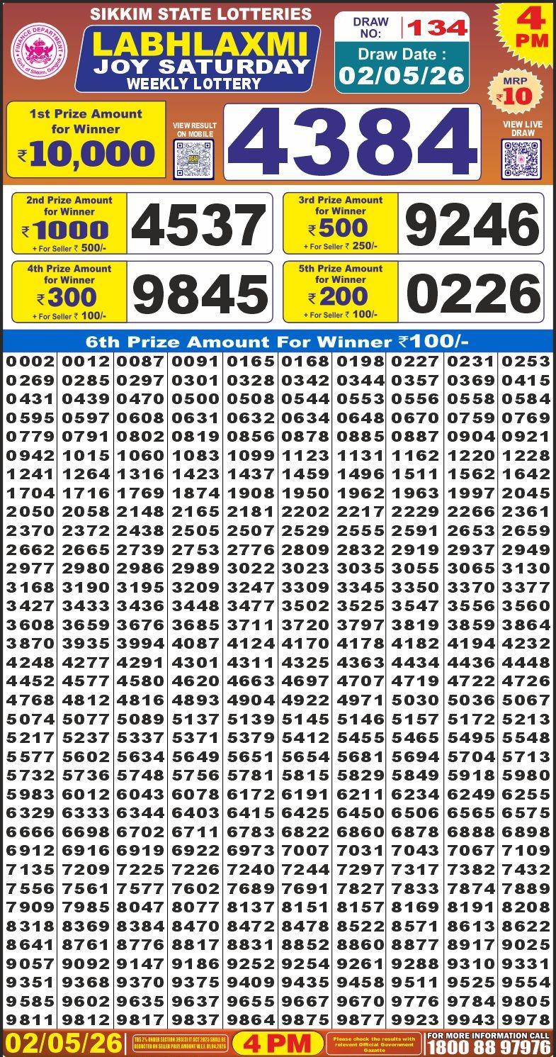 Everest Result Today Dear Lottery Chart