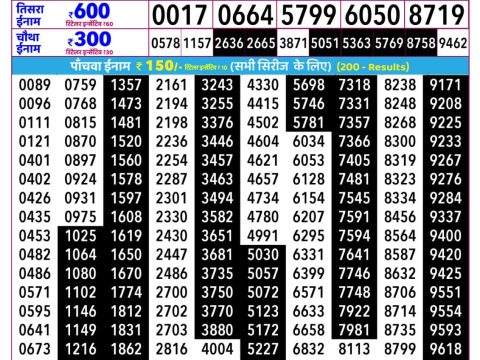 Everest Result Today Dear Lottery Chart
