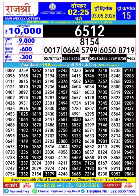 Everest Result Today Dear Lottery Chart