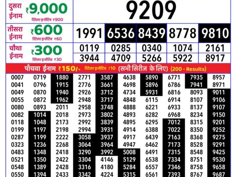 Everest Result Today Dear Lottery Chart