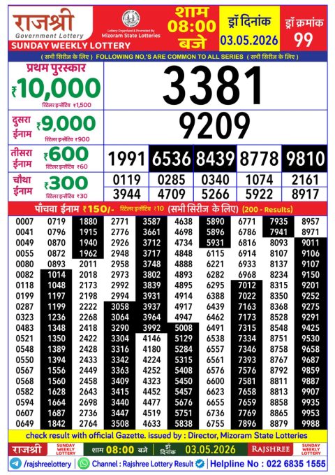 Everest Result Today Dear Lottery Chart
