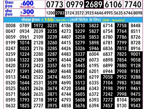 Everest Result Today Dear Lottery Chart