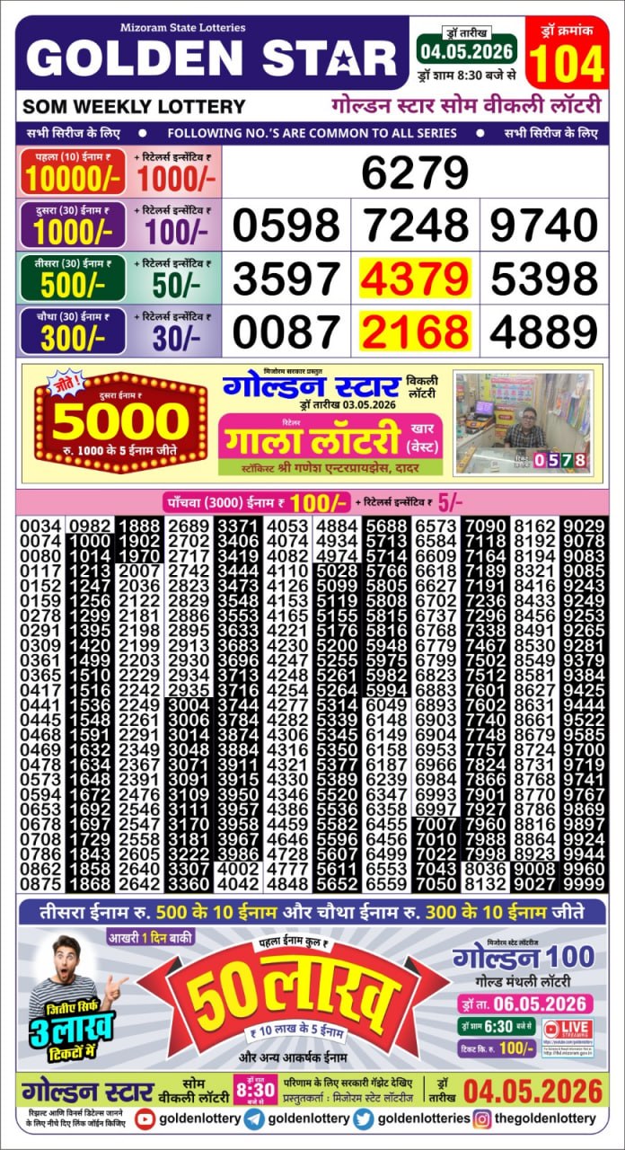 Everest Result Today Dear Lottery Chart